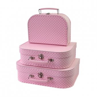 Roze stippen koffer